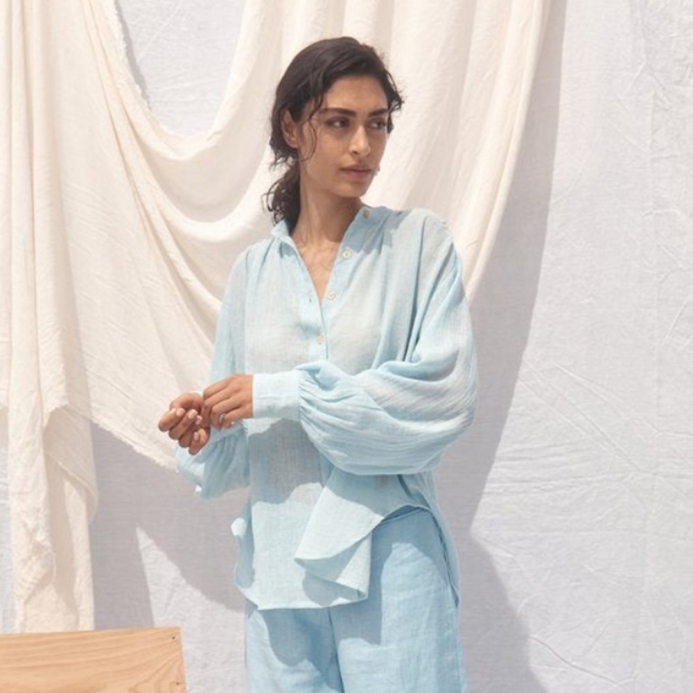 NWT All That Remains Edie Blouse Dusty Blue